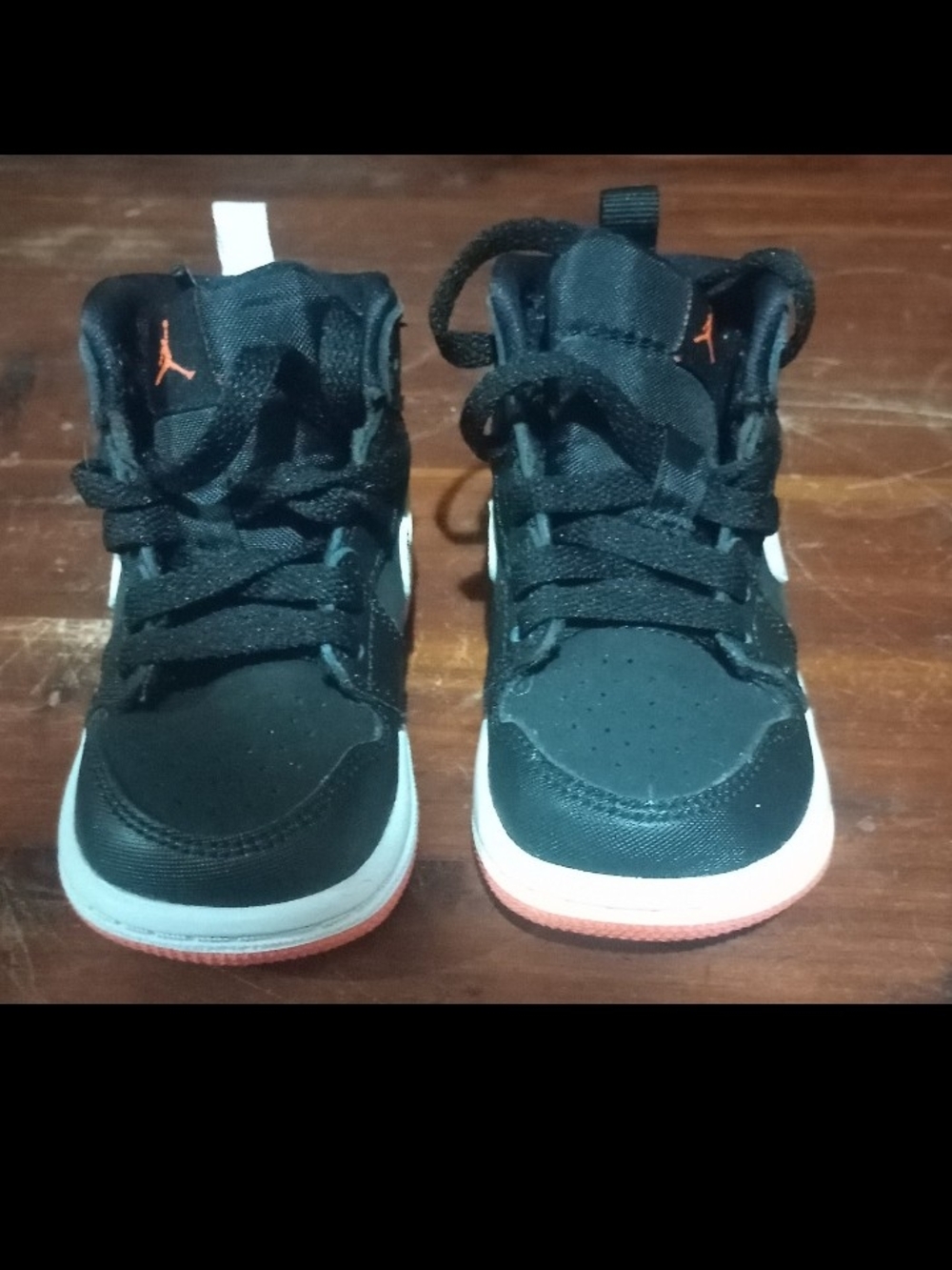 Nike Kids Black and Orange High-Top Sneakers